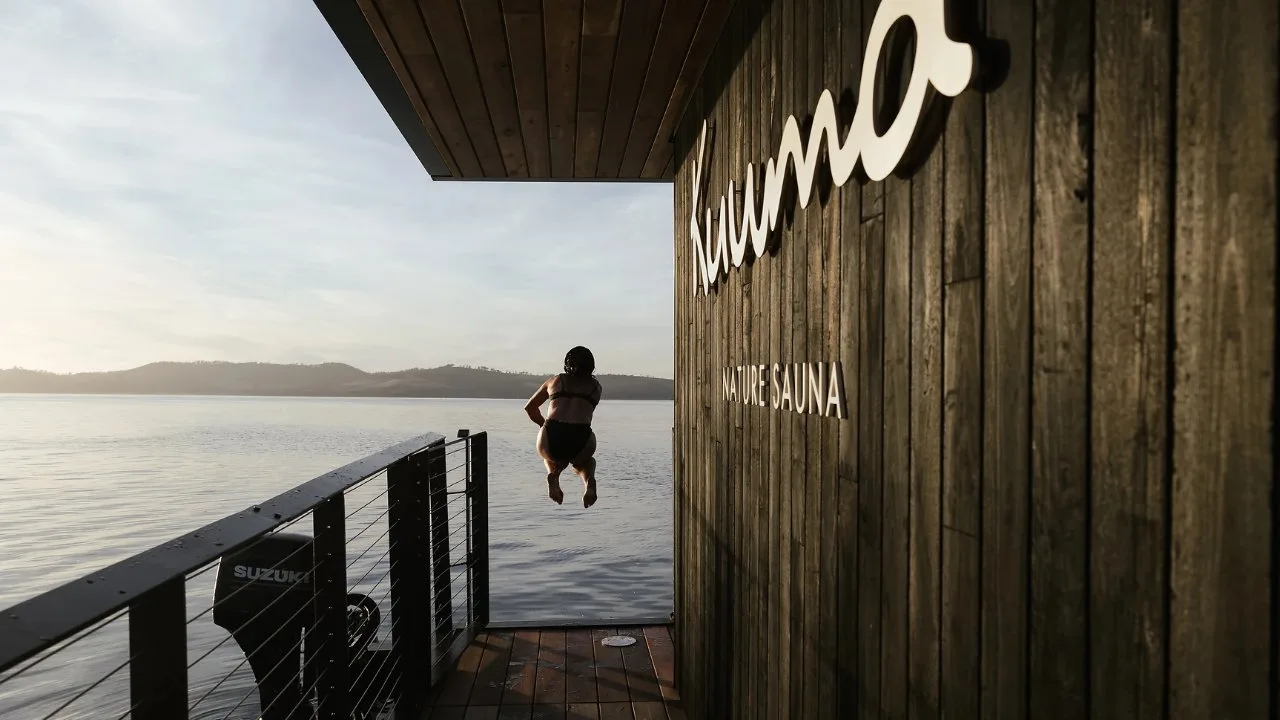 Australia’s first fully mobile sauna pontoon boat has arrived just in time for winter