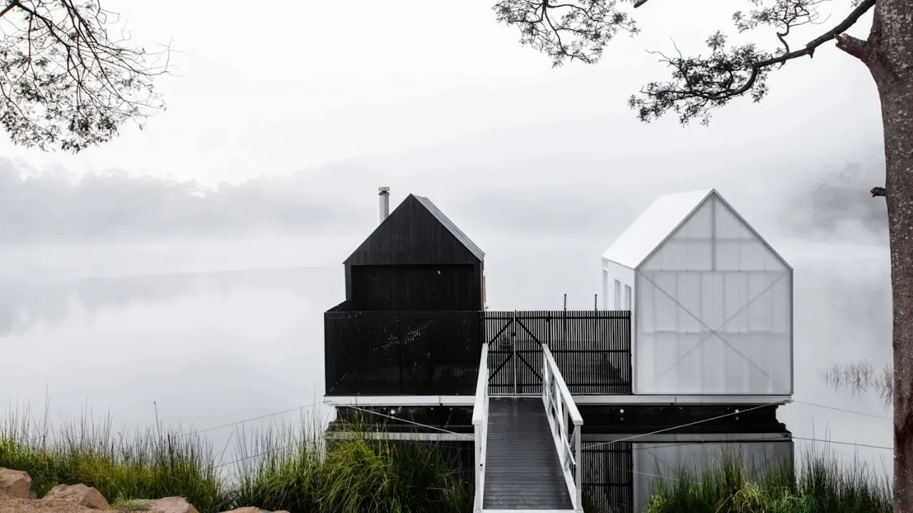 Floating sauna opens at Lake Derby in Tasmania